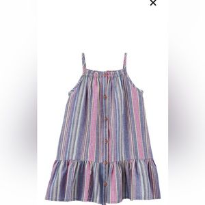 NWT Carter's Toddler Girl Striped Ruffle Button-Front Sundress Purple Size 3T